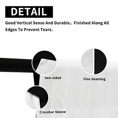 ISSUNTEX 5X7 ft Background Muslin Backdrop, Photo Studio, Collapsible High Density Screen for Video Photography and Television-Black/White - color: Black/White, size: 5X7 ft