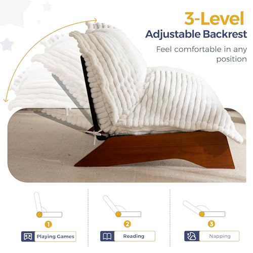 Adjustable Living Room Chair, 3-Position Bean Bag Chair with Frame