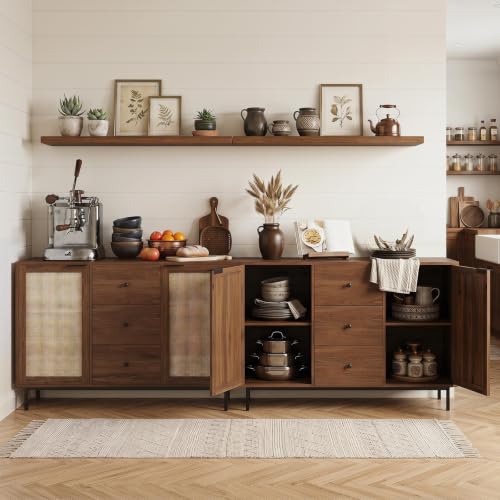 47.5" Sideboard Buffet Cabinet with Storage, Wooden Credenza, Brown