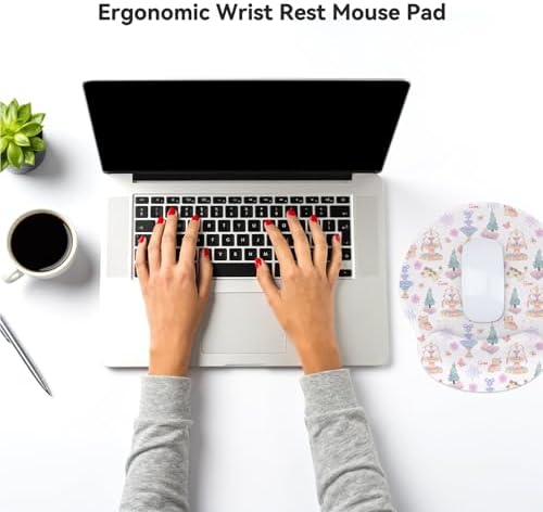 RICHEN Ergonomic Mouse Pad with Wrist Support,Non-Slip Rubber Base for Computer Laptop & Mac,Lightweight Rest for Home,Office & Travel (Cute Kitten)