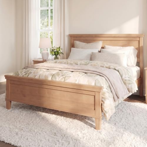 Full Size Platform Bed Frame with Headboard, Wood Slat Support
