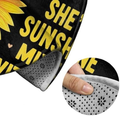 Soft Round Yoga Carpet, Office Chair Decor Round Mat for Carpet and Hardwood Floors Butterfly Sunflower She is Sunshine
