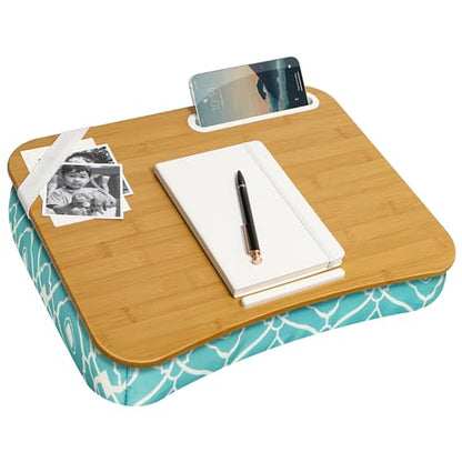 Designer Lap Desk – Aqua Trellis, Fits 15.6” Laptops
