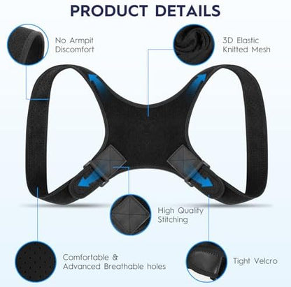 Back Brace Posture Corrector for Men - Bionic System Upper Back Support Shoulder Posture Brace for Women, Newly Adjustable Back Straightener Neck Pain Relief 004-L