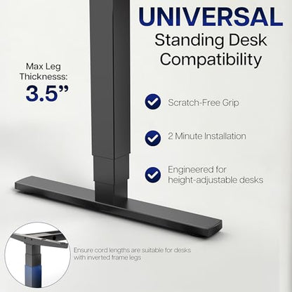 Black Clamp-on Desk Leg PC Mount, MOUNT-PC01C