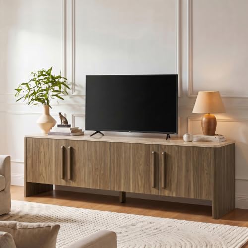 71" Mid Century Modern TV Stand with 4 Doors