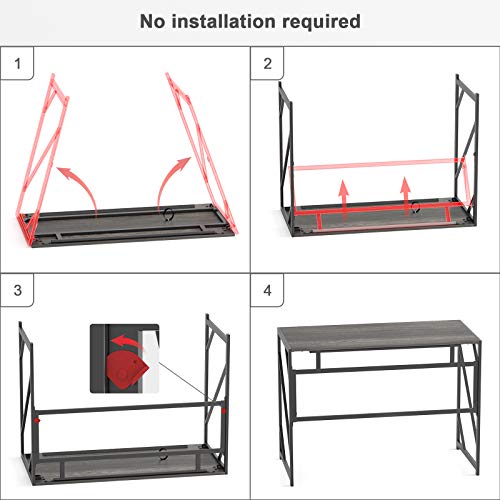 Folding Desk Writing Computer Desk for Home Office No-Assembly