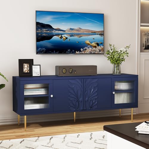 TV Console for Living Room, Blue, 75"