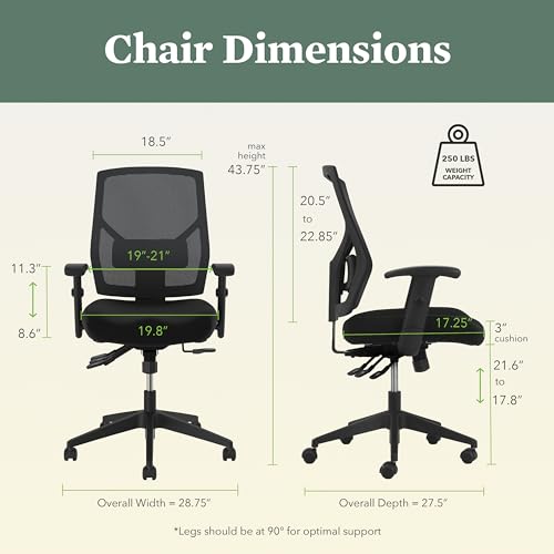 Crio Ergonomic Office Chair, Office Desk Computer Chair, Black