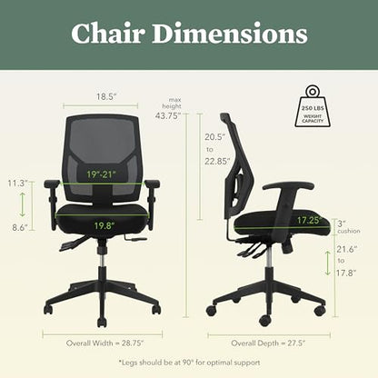 Crio Ergonomic Office Chair, Office Desk Computer Chair, Black