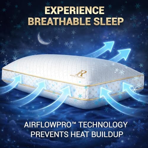 Royal Therapy Queen Memory Foam Pillow, Adjustable Shredded Odor-Free Pillow for Neck & Shoulder Pain Relief, Support for Back, Stomach, Side Sleepers, AirFlowPRO