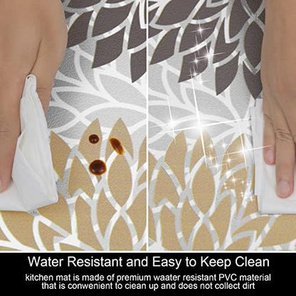 HEBE Anti Fatigue Kitchen Rugs Set of 2, Cushioned Kitchen Mats for Floor