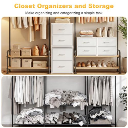 2 Pack Stackable Storage Drawers, Closet Drawers, White