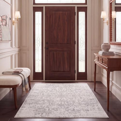 SAFAVIEH Madison Area Rug 6'7"x9'2", Silver & Ivory MAD603G