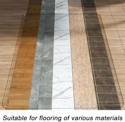 Chair Mat for Office Durable Plastic Floor Protector for Tile & Hardwood 1mm Thick Various Sizes (60x100cm to 190x240cm) Ideal for Office Kitchen and Home Use.