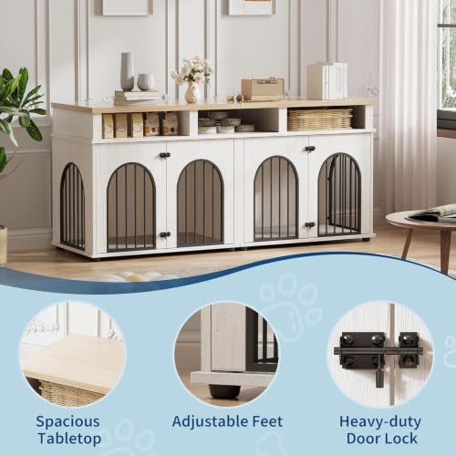 Double Dog Crate Furniture 71"