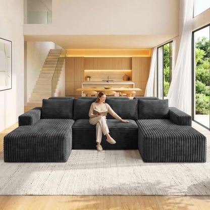 Boneless Couches for Living Room 113" - Modular Sectional Oversized Sofa