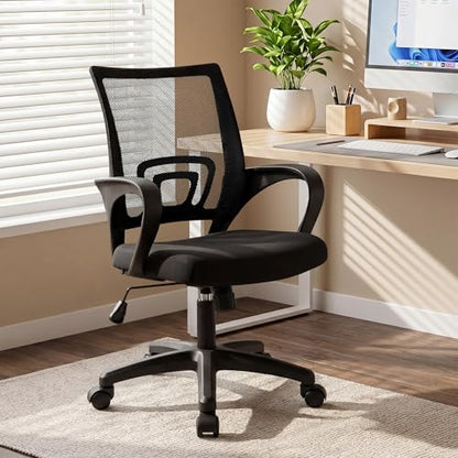Office Computer Chair Ergonomic Mid-Back Mesh Desk Chair, Black