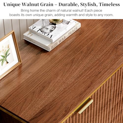 Computer Desk with 6 Drawers, 78" Modern Writing Desk with 0.98" Thickened Desktop & Storage Shelves, Adjustable direction & Extendable Executive Office Desk Study Table for Home Office, Walnut