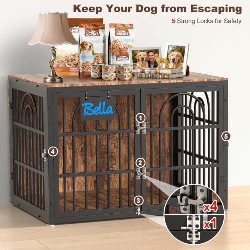 39 Inch Antique Walnut Dog Crate Furniture