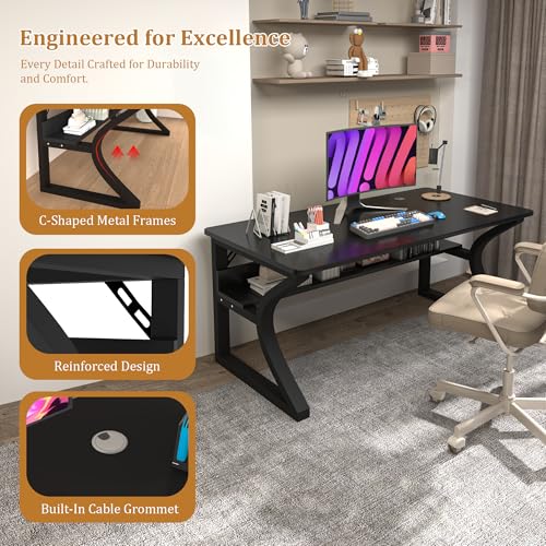 Computer Desk, 55 X 23.6'' Home Office Desks Writing Table