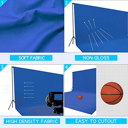 ISSUNTEX 5X7 ft Background Muslin Backdrop, Photo Studio, Collapsible High Density Screen for Video Photography and Television-Blue - color: Blue, size: 5X7 ft