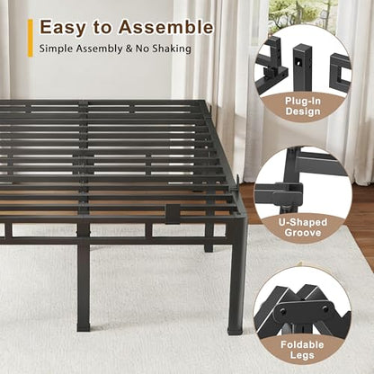 16 Inch King Bed Frame Double Layer 2 in 1 Platform with Round Corner