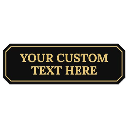 Custom Wall or Door Sign, Personalized Notched Plaque Engraved Message for Bussiness, Property and Home Indoor/Outdoor, 4x12 Inches, Made in USA by Sigo Signs
