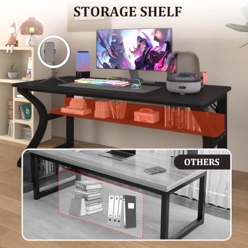 Computer Desk, 55 X 23.6'' Home Office Desks Writing Table