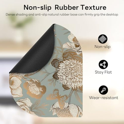 Contoured Oval Mouse Pad 6x8in Non-Slip for Laptop,Bird