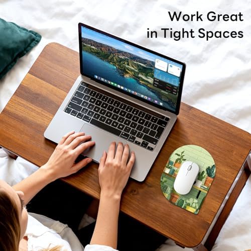 Contoured Oval Mouse Pad 6x8in Non-Slip for Laptop,Cute Cat