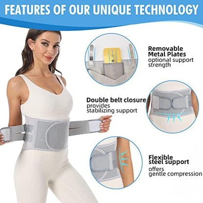 Back Brace for Lower Back Pain, Lumbar Support Belt for Men/Women