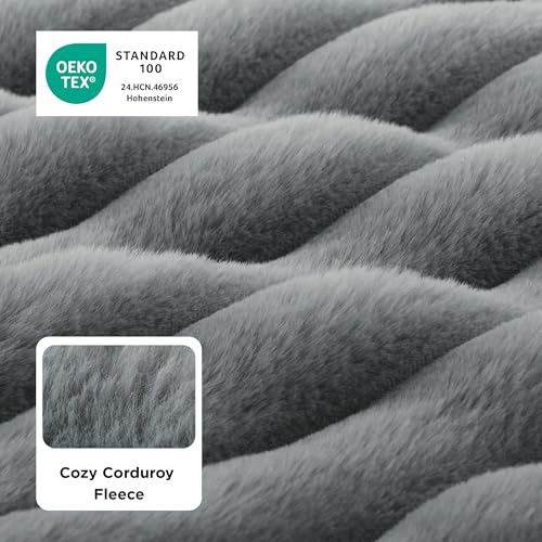 ComfyFleece™ Fluffy Balanced Support Large Dog Bed for Crate,35x22