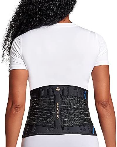 Tommie Copper Pro-Grade Adjustable Support Back Brace and Posture Corrector, Breathable Flex Stability Straps for Lumbar Support, Posture & Muscle Support - Unisex, Black - XX-Large/3X-Large