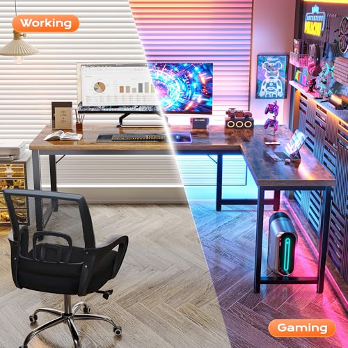63 Inch L Shaped Desk with 0.95 Inch Thicker Desktop