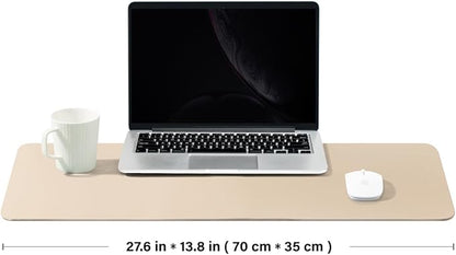 Leather Desk Mat - Non-Slip PU Desk Pad for Office and Home - Desk Organization and Accessories - Ideal for Large Mouse Pad and Desk Mats on Top of Desks (Apricot,27.6"x 13.8")
