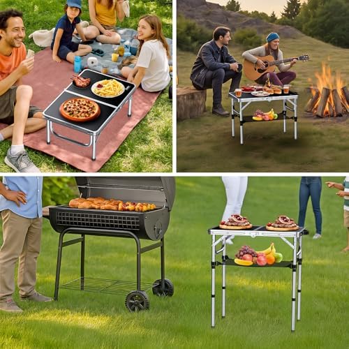 Anbte 2ft Folding Camping Table, 23"x 16" Small Folding Table Portable