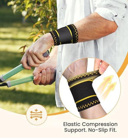 Copper Infused Compression Wrist Support Brace with Adjustable Wrap, Small
