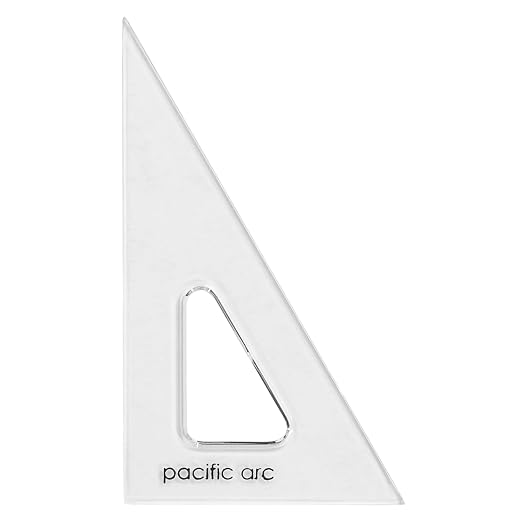 Pacific Arc's Scholastic Triangle - 6 inch - Clear - 30/60 Angle - Plain Edge - Polystyrene - Technical Drawing Tools, Drafting, Architect and Engineering