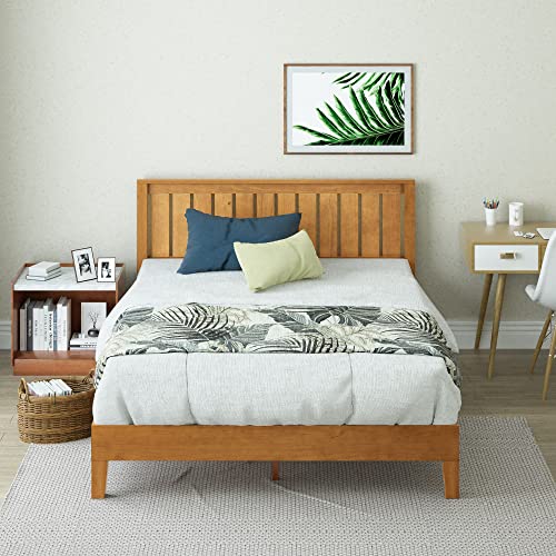 Alexis Deluxe Wood Platform Bed Frame with Headboard, Full
