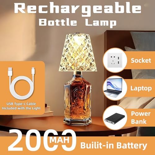 Wine Bottle Lamp Crystal Clear