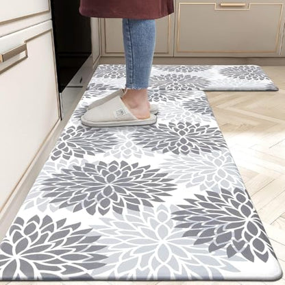 HEBE Anti Fatigue Kitchen Rugs Set of 2, Cushioned Kitchen Mats for Floor