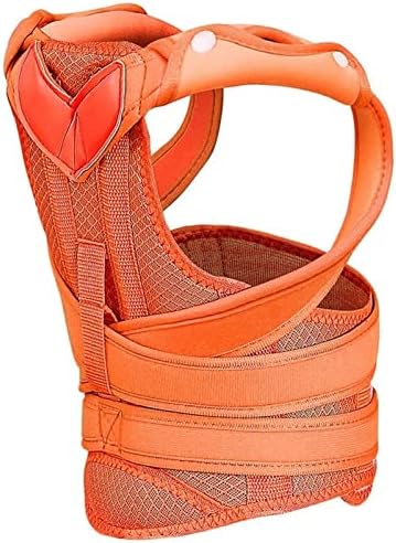 Posture Corrector Adjustable Back Shoulder Straighten Orthopedic Brace Belt for Kyphosis, Chest Slouching and Humpback, Improving Posture Back Posture (Color : Orange, Size : Medium)