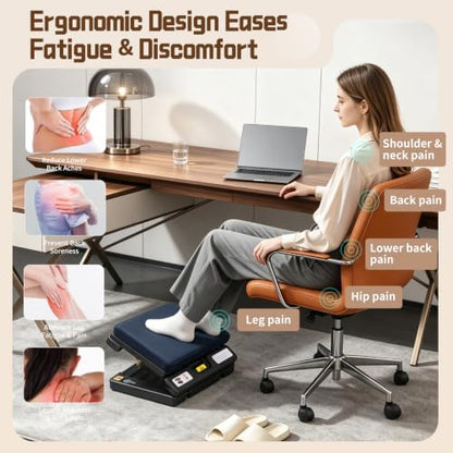 Foot Rest Under Desk, 4-Angle Adjustable, Massage & 1.18" Thin Fleece pad
