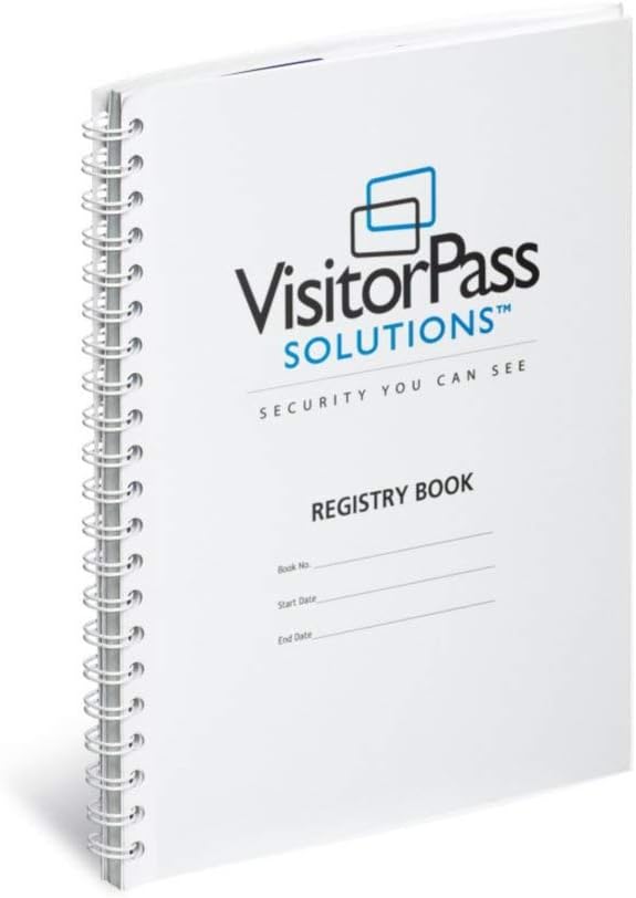 Visitor Log Book, Spiral-Bound Visitor Badges, Guest Register Book, Carbon Copy - 150 Badges