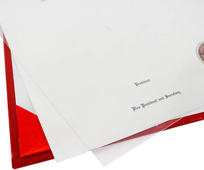 GraduationMall 8.5"x11" Smooth Padded Diploma Cover Certificate Holder Red,1-Pack