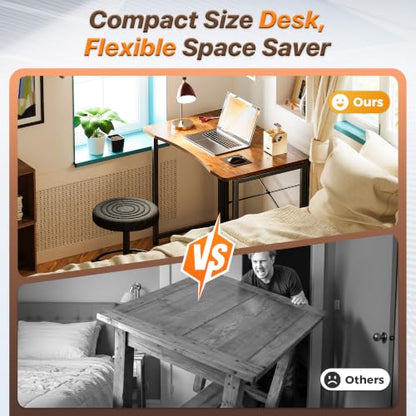 Folding Desk for Small Spaces, 31.5 Inch Foldable Computer Table