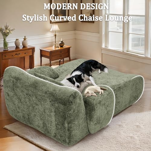 66 Inches Oversized Chaise Lounge Indoor with Lumbar Pillow