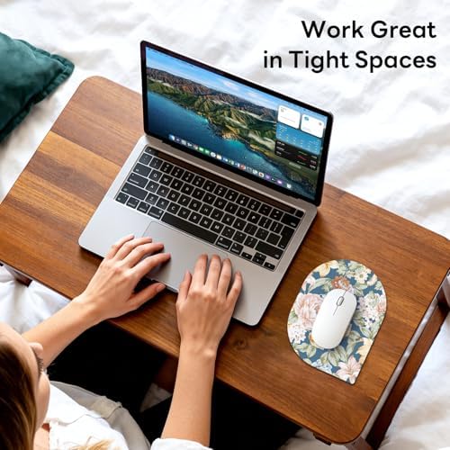 Contoured Oval Mouse Pad 6x8in Non-Slip for Laptop,Floral
