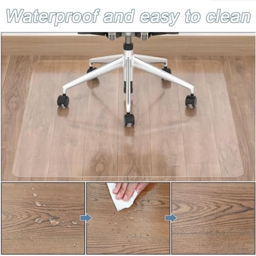 Chair Mat for Tile & Hardwood Floors Durable Plastic Office Floor Protector 1mm Thick Suitable for Home & Office (60x100cm to 190x240cm)